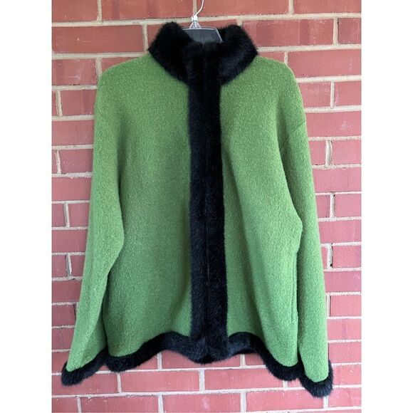 Green Wool Cardigan - Picture 1 of 7